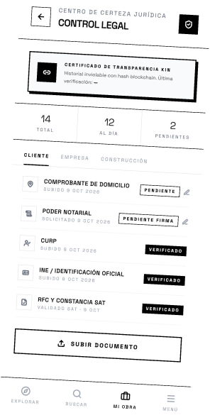 Pantalla del centro de custodia jurídica con los documentos certificados