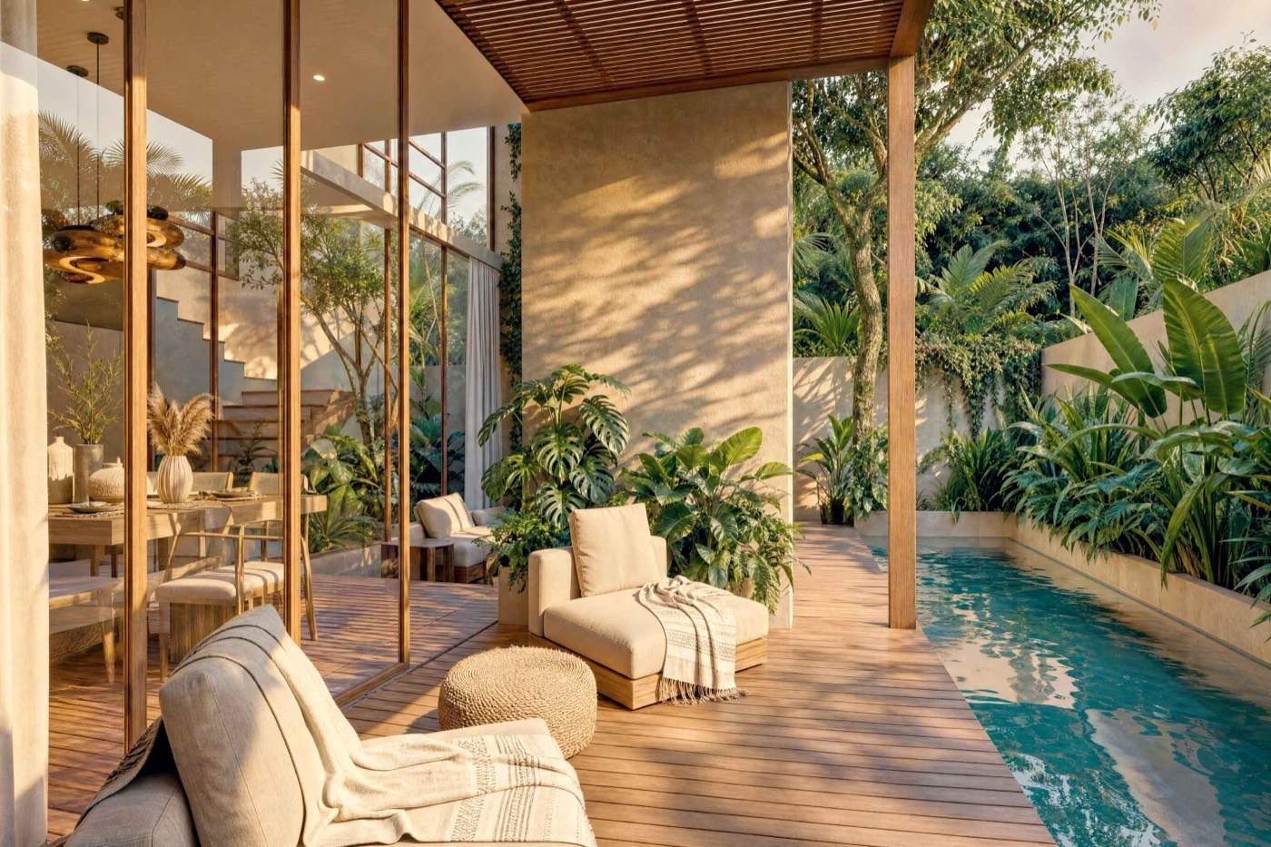 Terrace deck con piscina privada