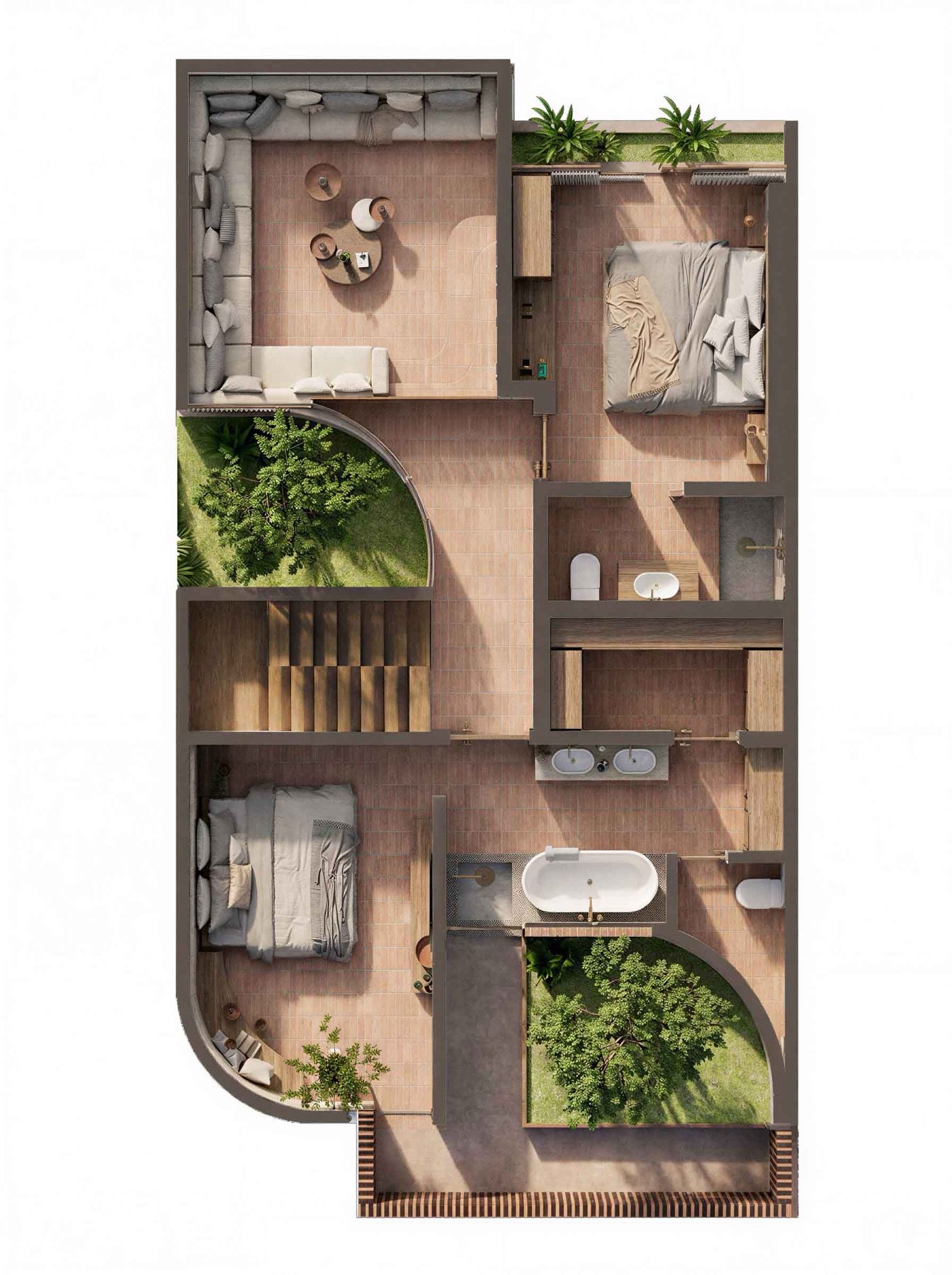 Planta del piso 2 ambientada