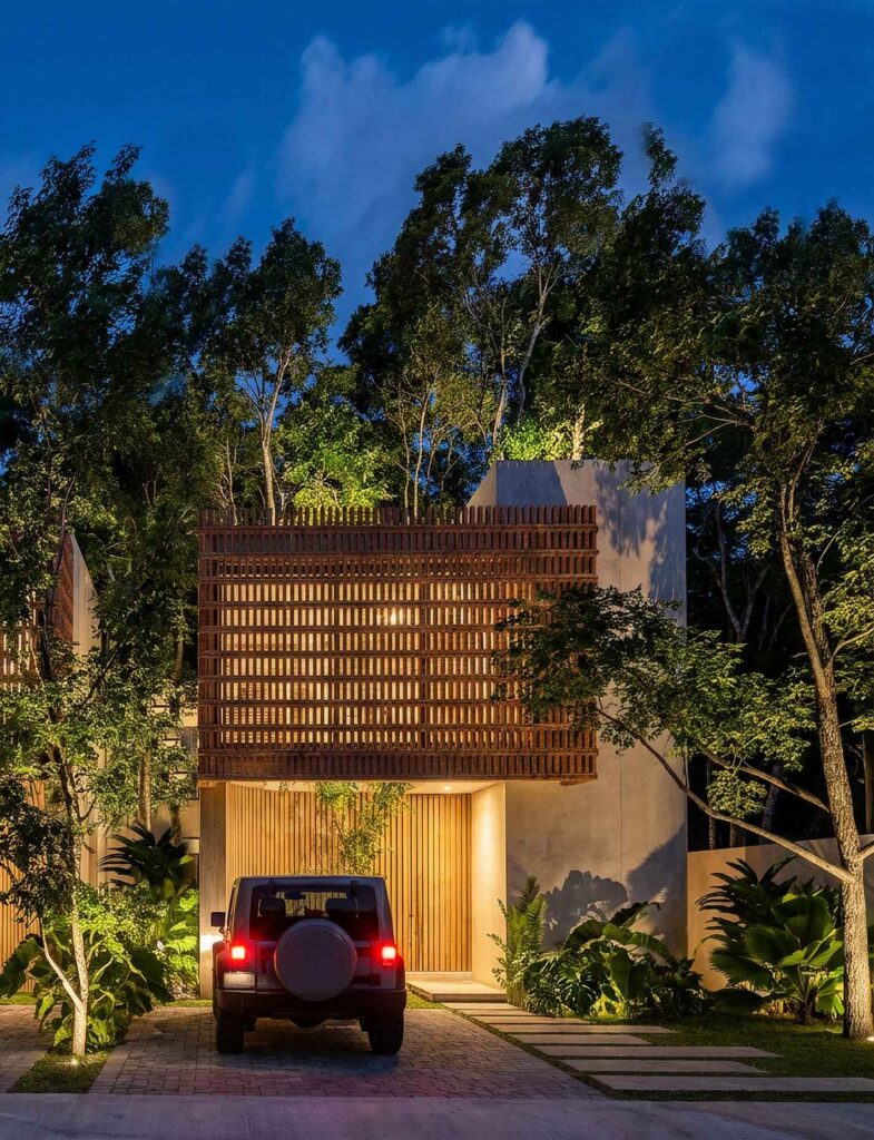 Night image Luxury Villas in Tulum. Eleven 11 project